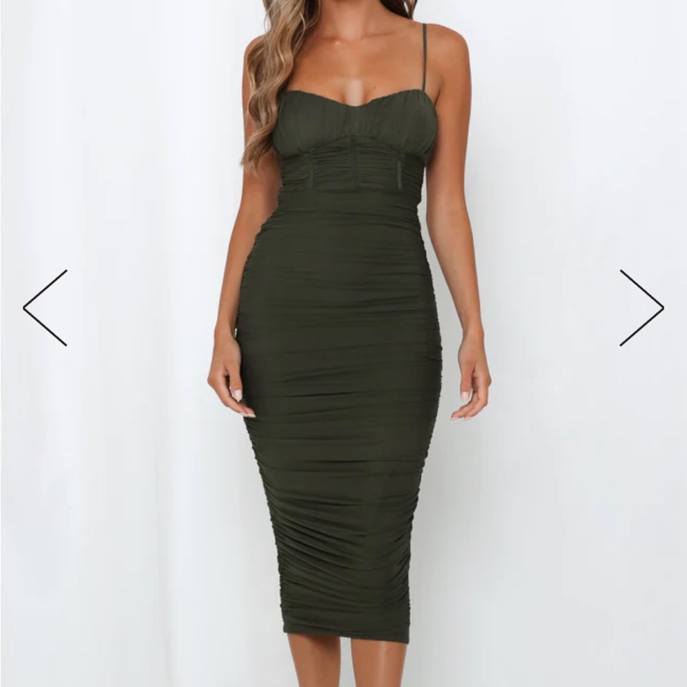 End Stage Midi Dress in Khaki